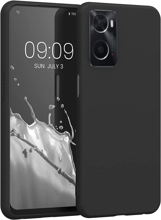Black Gel Case Tough Shockproof Phone Case Gel Cover Skin for Oppo A76/A96