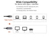 Diagram of wide compatibility for devices with type-C interface on a white background