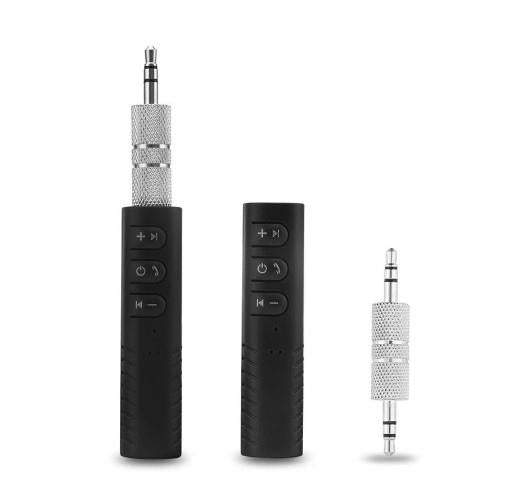 Two audio adaptors with 3.5mm jacks on a white background