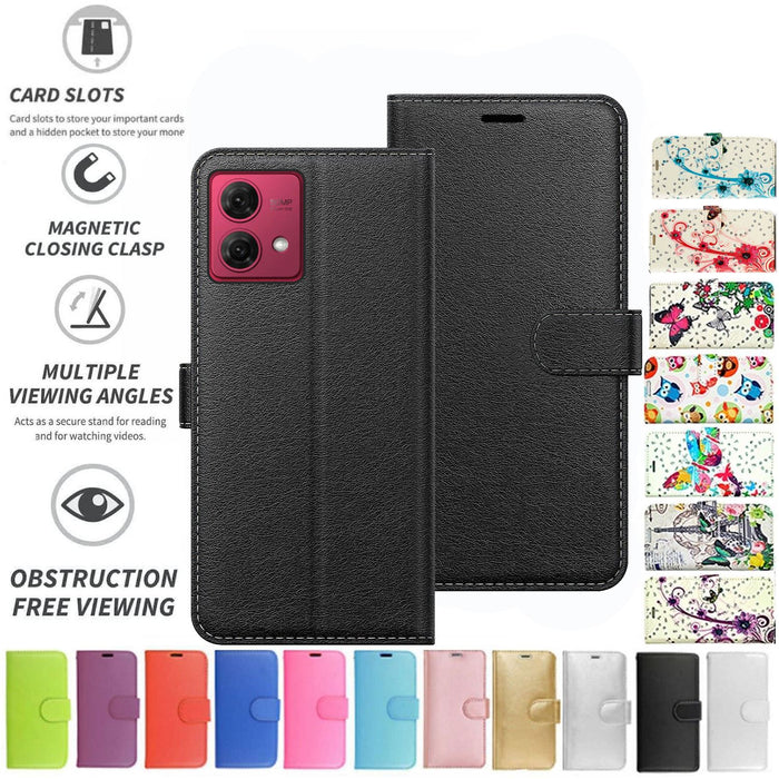 Motorola Moto G84 5G Case Cover Flip Folio Leather Wallet Credit Card Slot