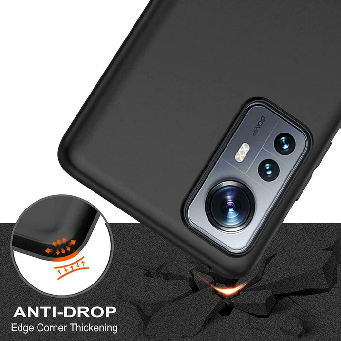 Black Gel Case Tough Shockproof Phone Case Gel Cover Skin for Xiaomi 12 PRO
