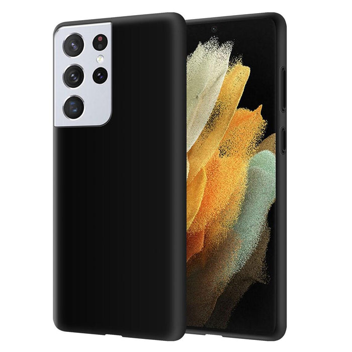 Black Gel Case Tough Shockproof Phone Case Gel Cover Skin for Samsung Galaxy S21 Ultra