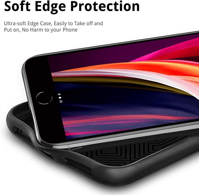 Black Gel Case Tough Shockproof Phone Case Gel Cover Skin for Apple iPhone 7
