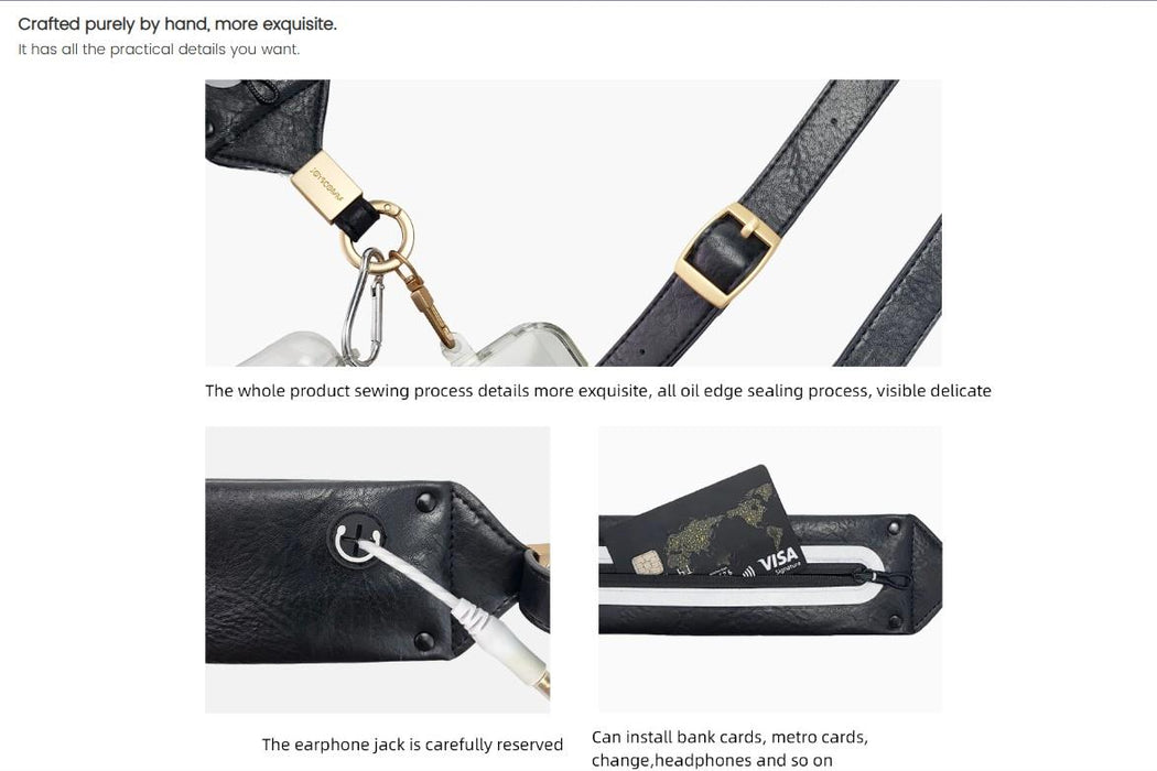 Hands-Free Crossbody Phone Lanyard Strap with Adjustable Bumbag Belt Bag - Custom, Alloy