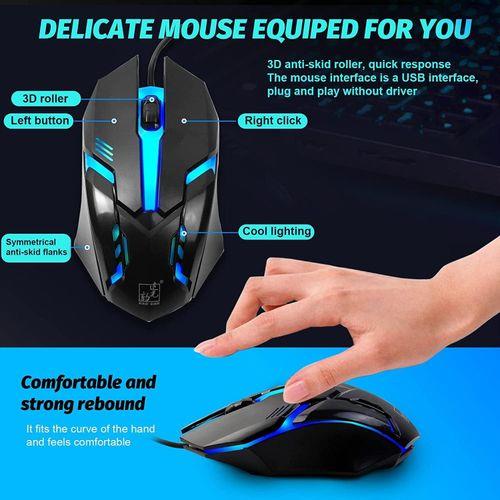 RGB Gaming USB Wired Mouse and Keyboard Silent Mouse With 6 Button Compatible MacBook Windows