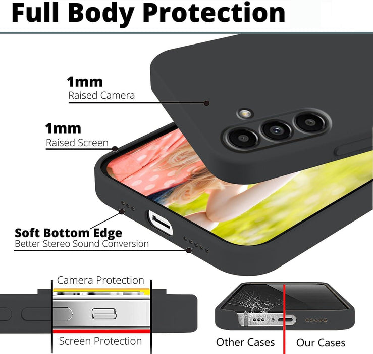 Black Gel Case Tough Shockproof Phone Case Gel Cover Skin for Samsung Galaxy A24