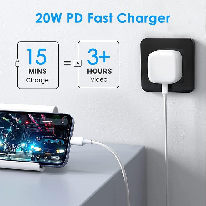 USB-C Fast Charging PD Mains Charger Plug 20W [TC77A] For iPhone Samsung Huawei Nokia Motorola Nintendo Universal Compatible
