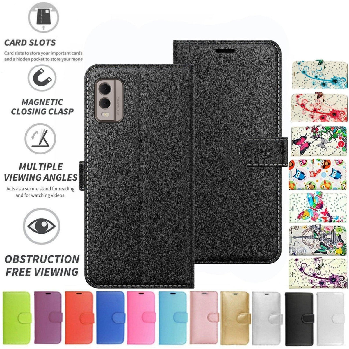 TiHen Compatible con Cover Nokia C2, PU Pelle Portafoglio Custodia Magnetico con Funzione Supporto, Slot Porta Carte+Proteggi Schermo in Vetro Temperato*2-Rosa Rossa TiHen Compatible con Cover Nokia C2, PU Pelle Portafoglio Custodia Magnetico con Funzione Supporto, Slot Porta Carte+Proteggi Schermo in Vetro Temperato*2-Rosa Rossa