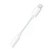 White lightning cable on a white background