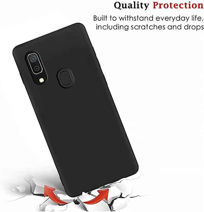Black Gel Case Tough Shockproof Phone Case Gel Cover Skin for Samsung Galaxy A40