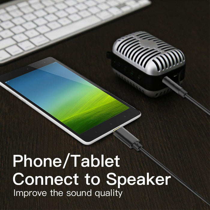 Aux Cable USB-C to 3.5mm Car Audio 1M braided Black