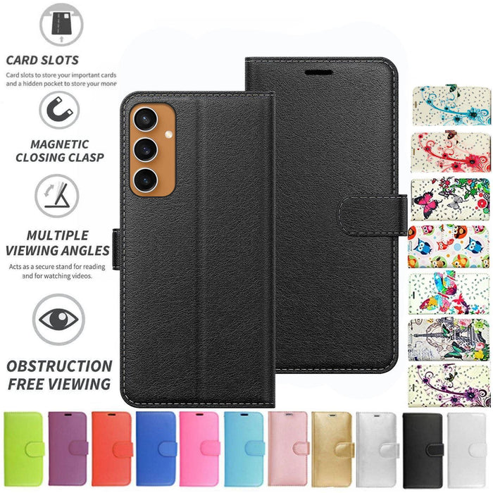 Samsung Galaxy S24 FE Case Cover Flip Folio Leather Wallet Credit Card Slot