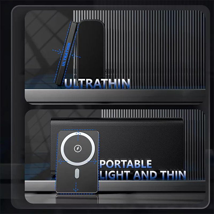 Power Bank 5000mAh PD20W Type-C Port Ultra-Slim Magnetic Wireless (15W Aluminum)