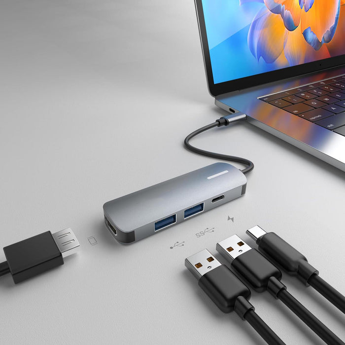 USB-C Multiport Hub 4 in 1 HDMI USB Adapter With 100W PD Charging