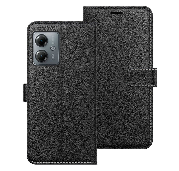 Motorola Moto G14 Case Cover Flip Folio Leather Wallet Credit Card Slot