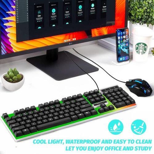 RGB Gaming USB Wired Mouse and Keyboard Silent Mouse With 6 Button Compatible MacBook Windows