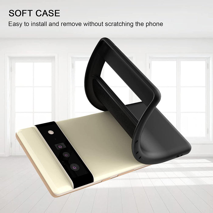 Black Gel Case Tough Shockproof Phone Case Gel Cover Skin for Google Pixel 6 Pro