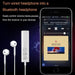 Wired headphones, Bluetooth receiver, and smartphone with music app on a dark background