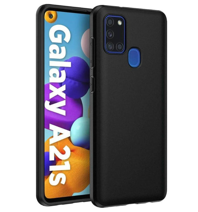 Black Gel Case Tough Shockproof Phone Case Gel Cover Skin for Galaxy A21s