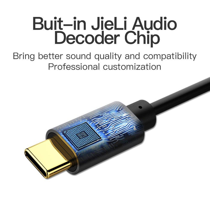 Aux Cable USB-C to 3.5mm Car Audio 1M braided Black