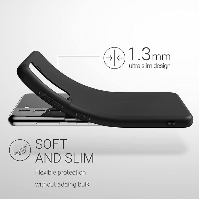 Black Gel Case Tough Shockproof Phone Case Gel Cover Skin for Samsung Galaxy S21+