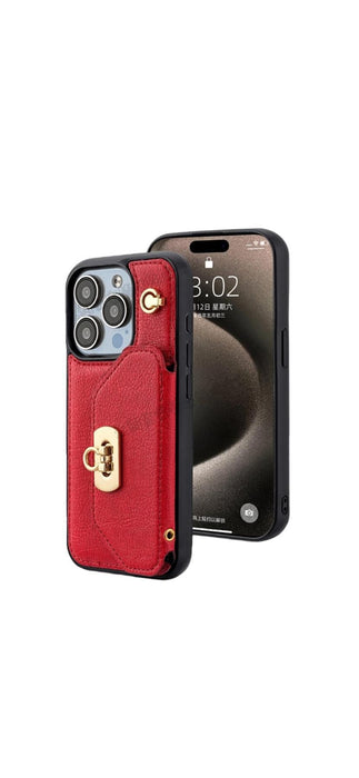 Apple iPhone 15 Case Leather Cover with Ring Business Shockproof