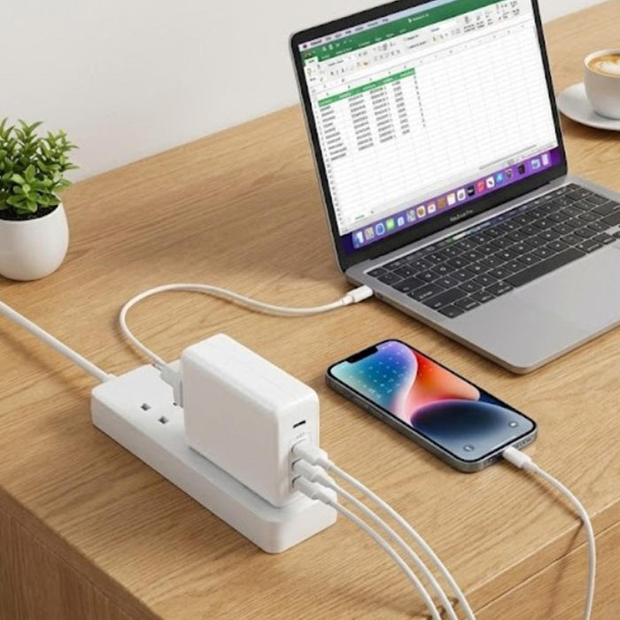 120W GaN Universal Travel Charger 4-Port USB-C PD QC 3.0 Adapter Plug