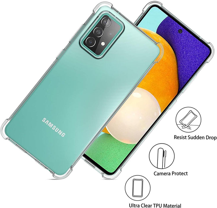 Samsung Galaxy A52 Hybrid Gel Four Corner Cushion Case [CLEAR]