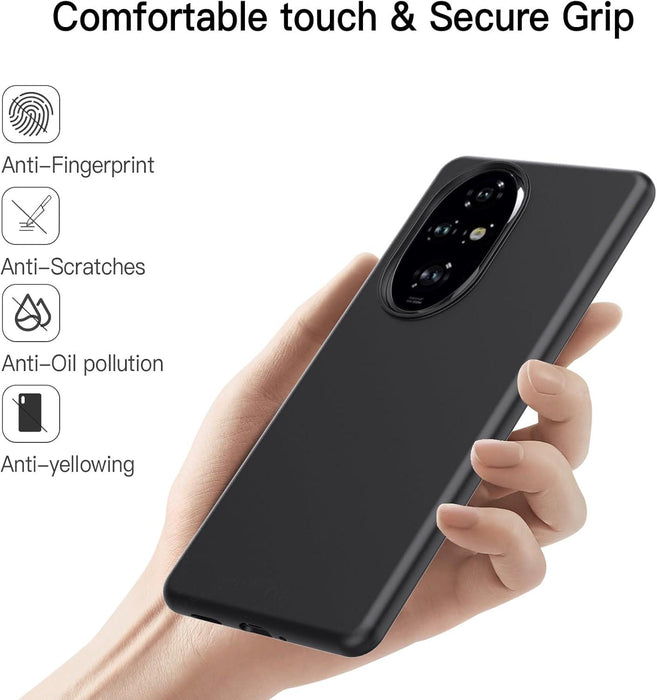 Honor 200 Pro Case Cover Liquid Soft Silicon Gel Matte Black