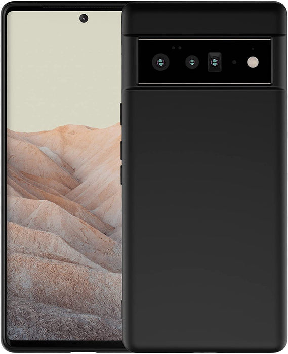 Black Gel Case Tough Shockproof Phone Case Gel Cover Skin for Google Pixel 6 Pro