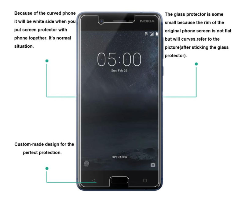 Nokia 5 (2017) Tempered Glass Screen Protector |2.5D|