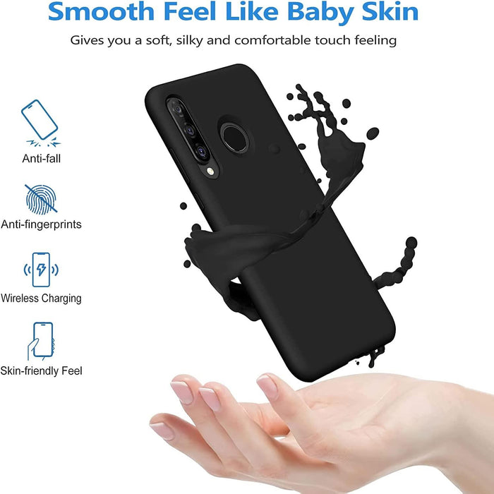 Black Gel Case Tough Shockproof Phone Case Gel Cover Skin for Huawei P30 Lite
