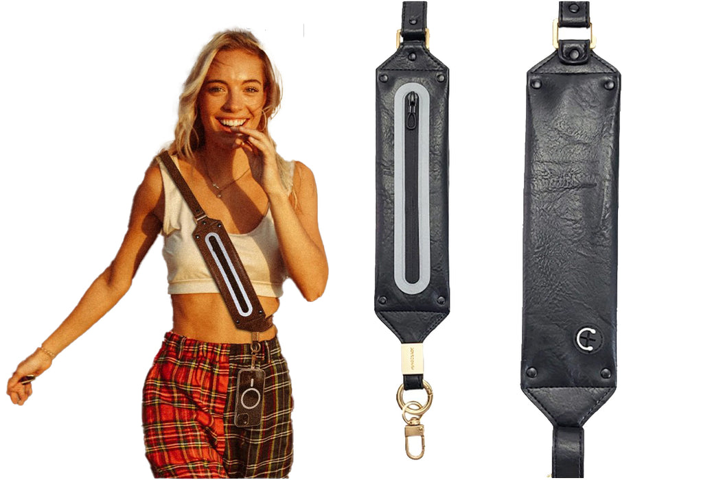 Hands-Free Crossbody Phone Lanyard Strap with Adjustable Bumbag Belt Bag - Custom, Alloy