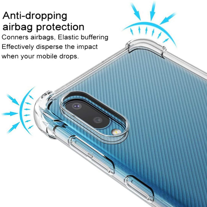 Samsung Galaxy A02 Hybrid Gel Four Corner Cushion Case [CLEAR]