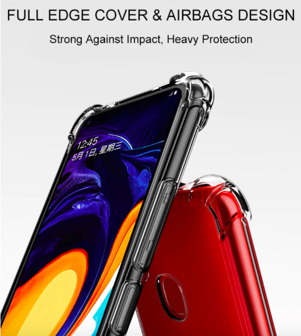 Samsung Galaxy A10 Hybrid Gel Four Corner Cushion Case [CLEAR]