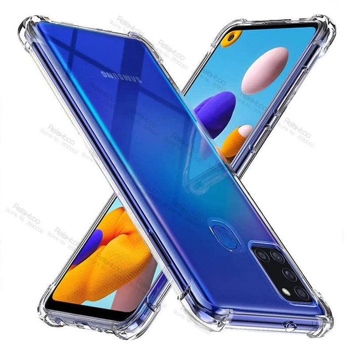 Samsung Galaxy A21s Hybrid Gel Four Corner Cushion Case [CLEAR]