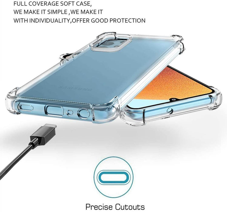Samsung Galaxy A32 4G Hybrid Gel Four Corner Cushion Case [CLEAR]