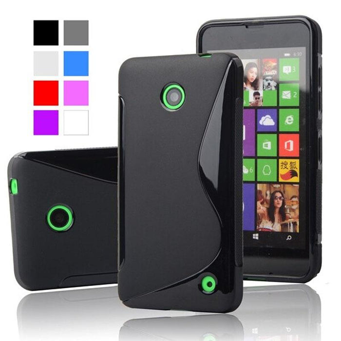 S Line Gel Tough Shockproof Phone Case Cover Skin Silicone for Nokia Lumia 630 / 635