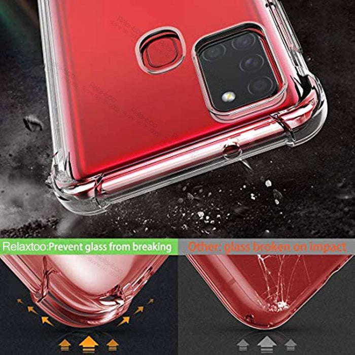 Samsung Galaxy A21s Hybrid Gel Four Corner Cushion Case [CLEAR]