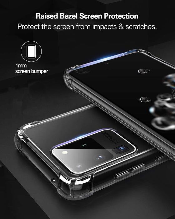 Samsung Galaxy S20+ Hybrid Gel Four Corner Cushion Case [CLEAR]