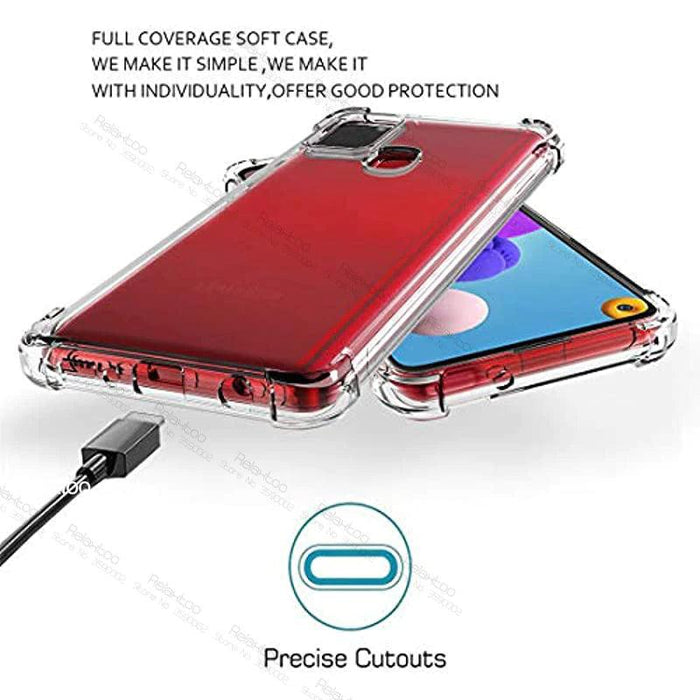 Samsung Galaxy A21s Hybrid Gel Four Corner Cushion Case [CLEAR]