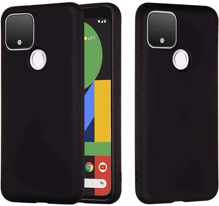 Black Gel Case Tough Shockproof Phone Case Gel Cover Skin for Google Pixel 4A 5G