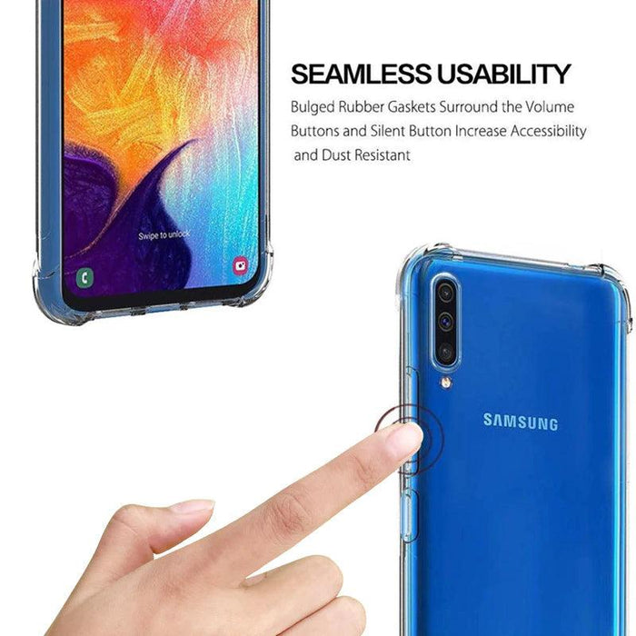 Samsung Galaxy A01 Hybrid Gel Four Corner Cushion Case [CLEAR]