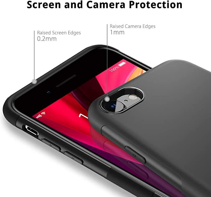 Black Gel Case Tough Shockproof Phone Case Gel Cover Skin for Apple iPhone 7+/8+