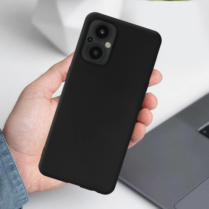 Black Gel Case Tough Shockproof Phone Case Gel Cover for Oppo Reno 8 Lite 5G