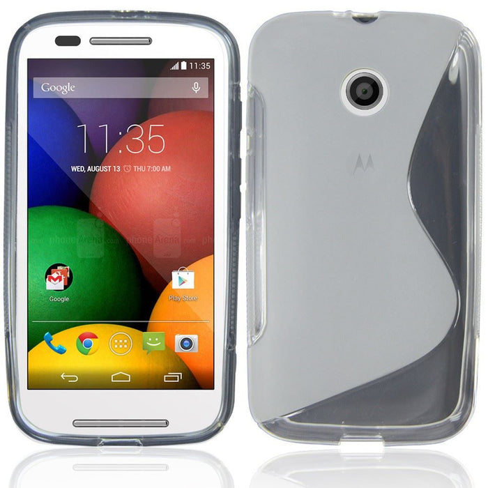 S-Gel Wave Tough Shockproof Phone Case Gel Cover Skin for Motorola Moto E