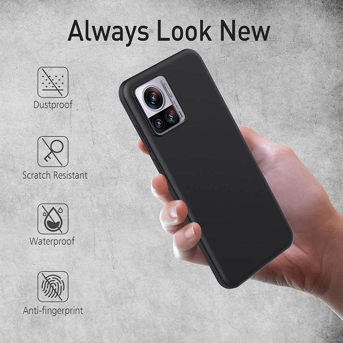 Black Gel Case Tough Shockproof Phone Case Gel Cover Skin for Moto Edge 30 Ultra