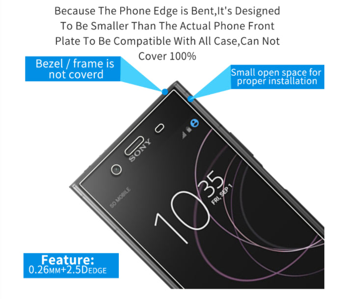 Sony Xperia XZ1 2.5D Tempered Glass Screen Protector