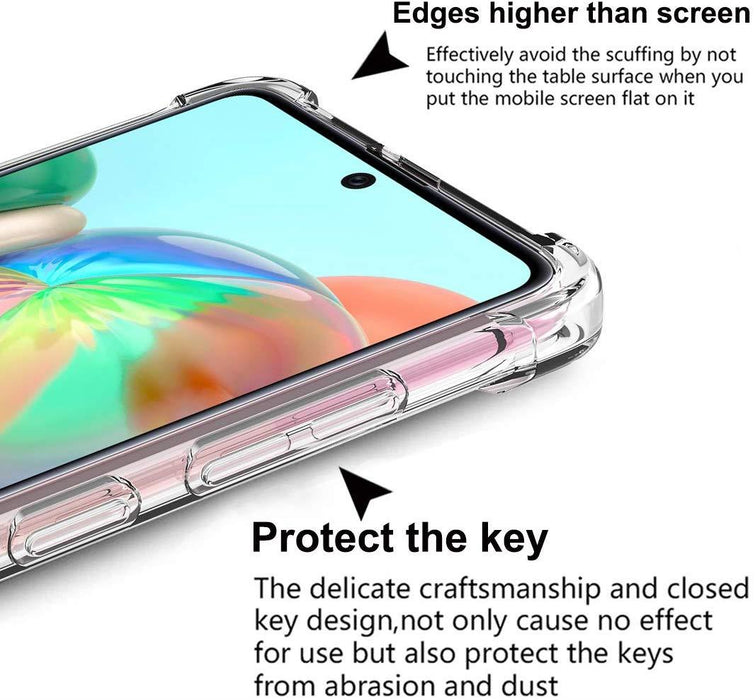 Samsung Galaxy A71 Hybrid Gel Four Corner Cushion Case [CLEAR]