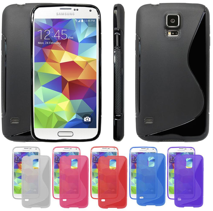 S-Gel Wave Tough Shockproof Phone Case Gel Cover Skin for Samsung Galaxy S5